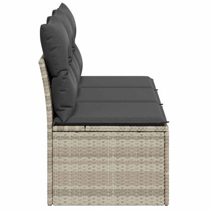 vidaXL Canapé de jardin 3 places avec coussins gris clair en résine tressée