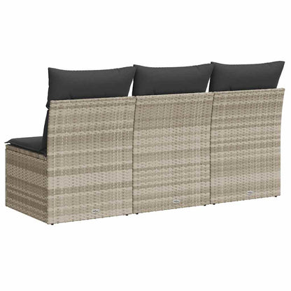vidaXL Canapé de jardin 3 places avec coussins gris clair en résine tressée
