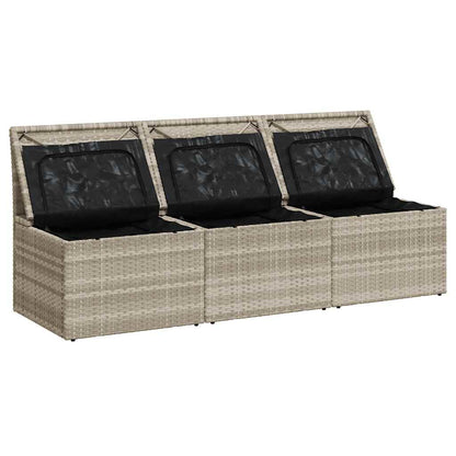 vidaXL Canapé de jardin 3 places avec coussins gris clair en résine tressée