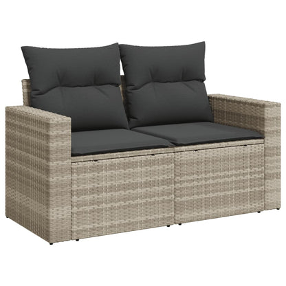 vidaXL Canapé de jardin 2 places avec coussins gris clair en résine tressée