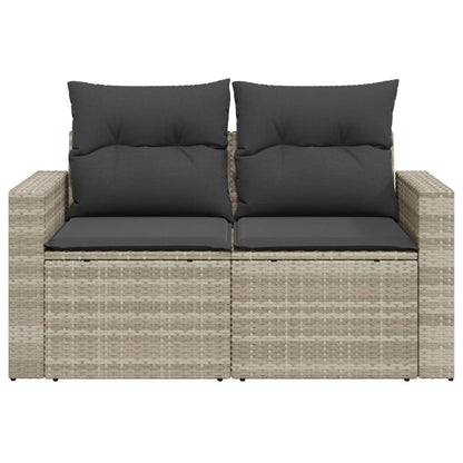 vidaXL Canapé de jardin 2 places avec coussins gris clair en résine tressée