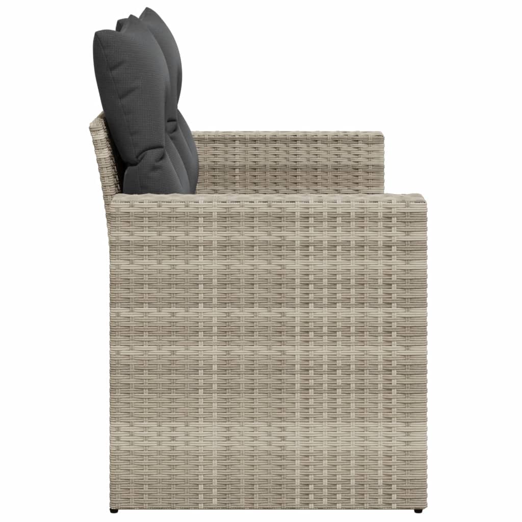vidaXL Canapé de jardin 2 places avec coussins gris clair en résine tressée