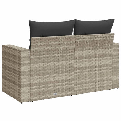 vidaXL Canapé de jardin 2 places avec coussins gris clair en résine tressée