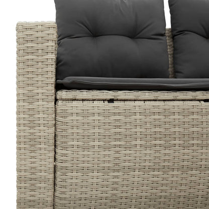 vidaXL Canapé de jardin 2 places avec coussins gris clair en résine tressée