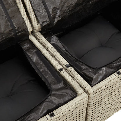 vidaXL Canapé de jardin 2 places avec coussins gris clair en résine tressée