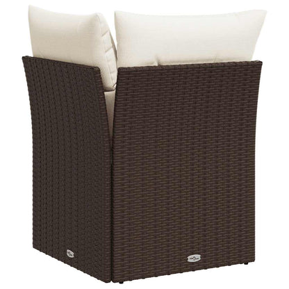 vidaXL Garten-Ecksofa mit Kissen Braun Poly Rattan