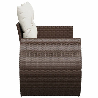 vidaXL Gartensofa mit Kissen 2-Sitzer Braun Poly Rattan