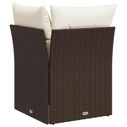 vidaXL Garten-Ecksofa mit Kissen Braun Poly Rattan