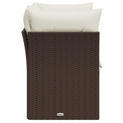 vidaXL Canapé de jardin 2 places avec coussins en résine tressée marron