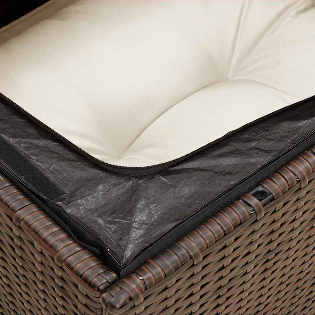 vidaXL Canapé de jardin 3 places avec coussins en résine tressée marron