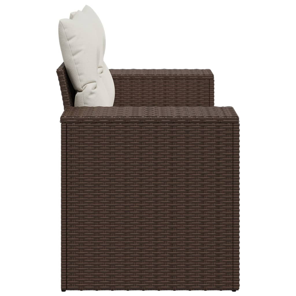 vidaXL Gartensofa mit Kissen 2-Sitzer Braun Poly Rattan
