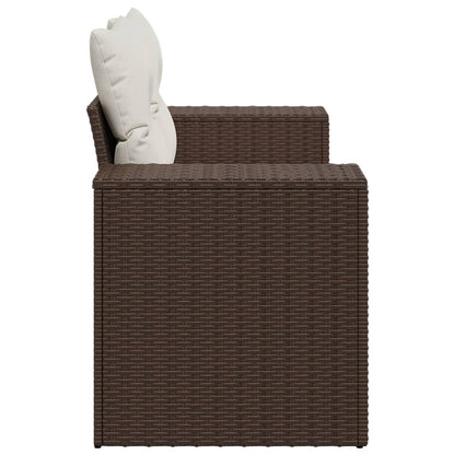 vidaXL Gartensofa mit Kissen 2-Sitzer Braun Poly Rattan