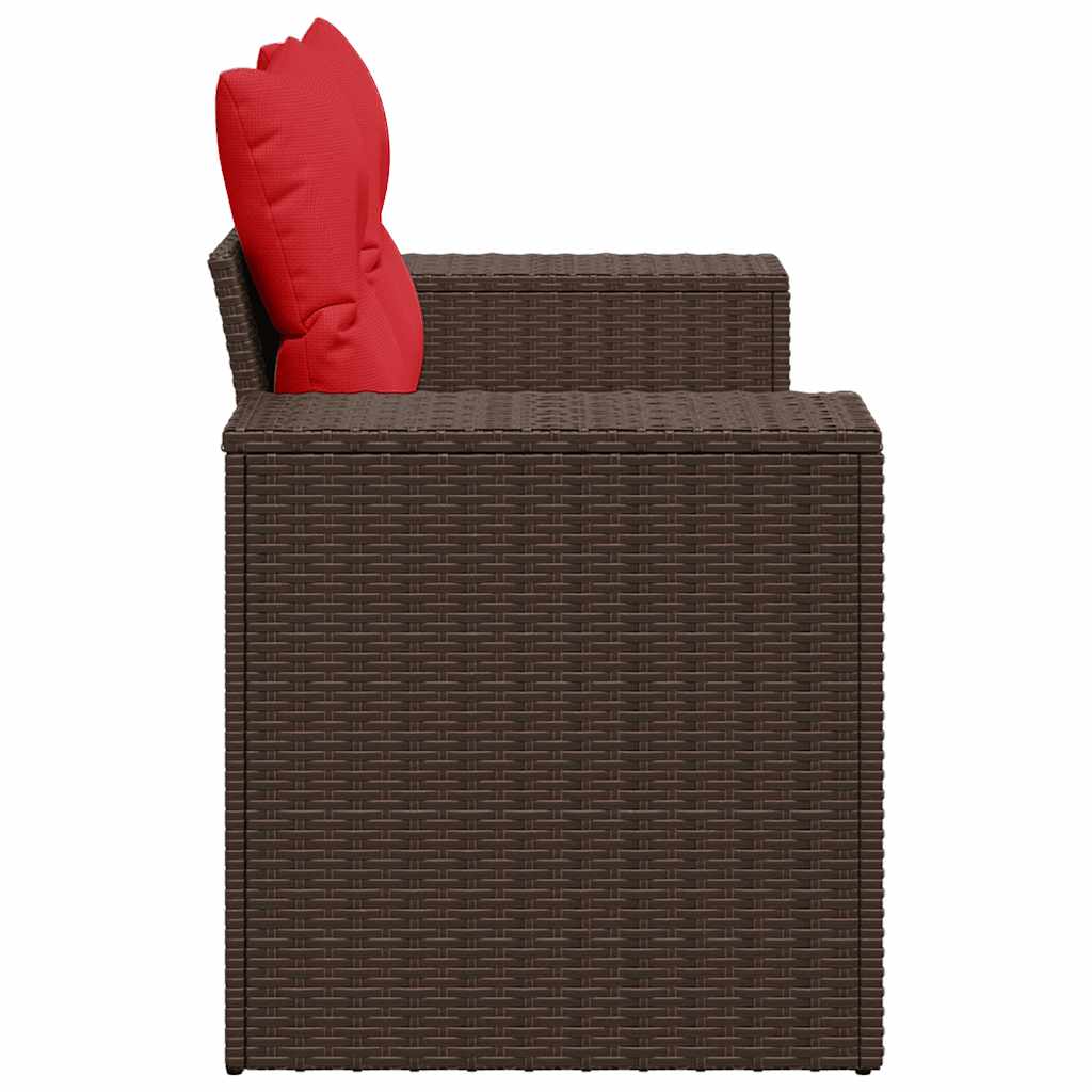 vidaXL Gartensofa mit Kissen 2-Sitzer Braun Poly Rattan