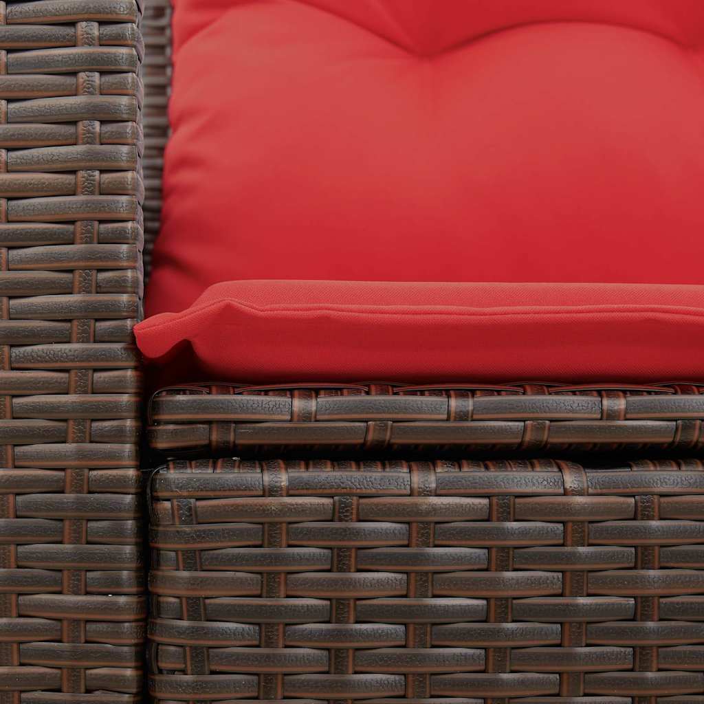 vidaXL Gartensofa mit Kissen 2-Sitzer Braun Poly Rattan