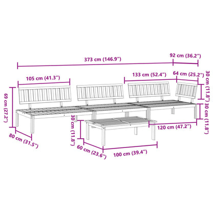 vidaXL 4-tlg. Garten-Sofagarnitur aus Paletten Massivholz Akazie