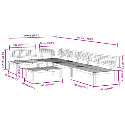 vidaXL Ensemble de canapé de jardin 5 pièces en bois de palette d'acacia massif