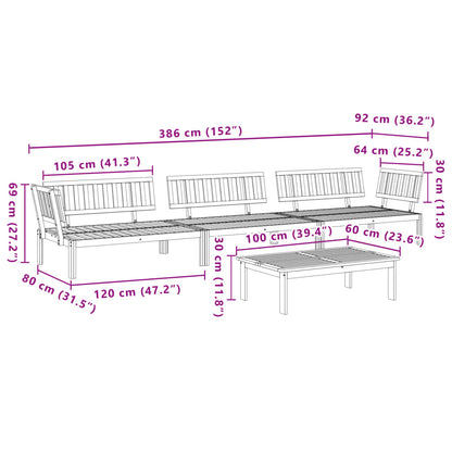 vidaXL 4-tlg. Garten-Sofagarnitur aus Paletten Massivholz Akazie