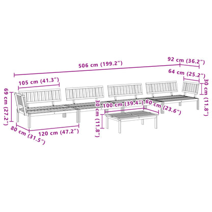 vidaXL Ensemble de canapé de jardin 5 pièces en bois de palette d'acacia massif