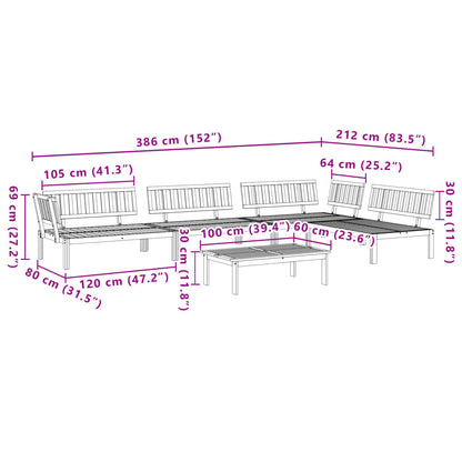 vidaXL Ensemble de canapé de jardin 5 pièces en bois de palette d'acacia massif