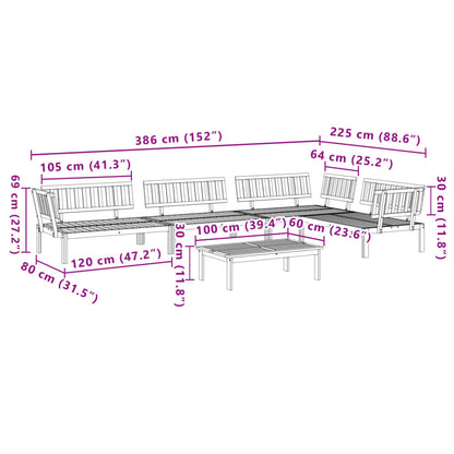 vidaXL Ensemble de canapé de jardin 5 pièces en bois de palette d'acacia massif