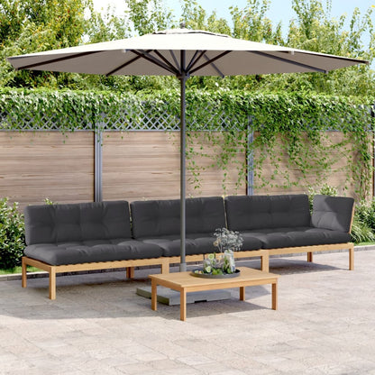 vidaXL 4-tlg. Garten-Sofagarnitur aus Paletten mit Kissen Akazienholz