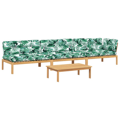 vidaXL Salon de jardin 4 pièces en palettes avec coussins Bois d'acacia