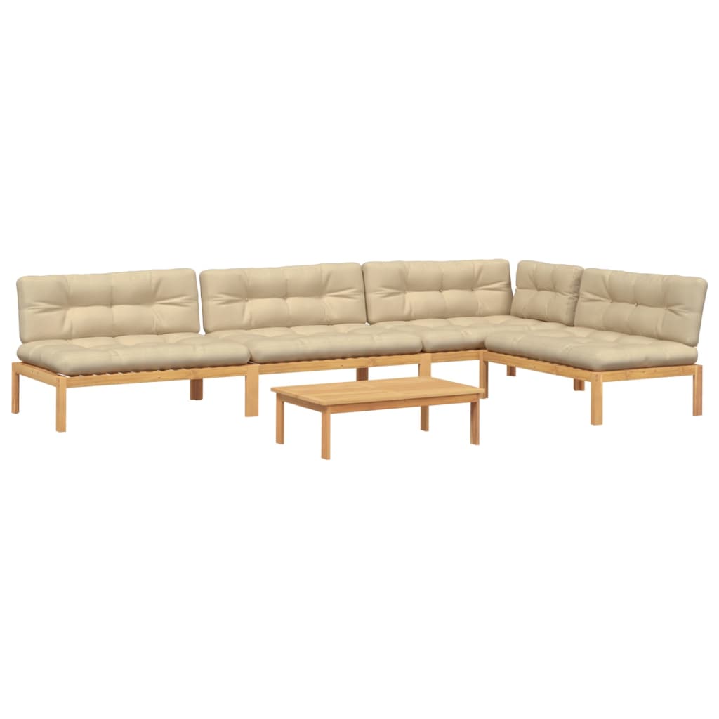 vidaXL Ensemble de canapé de jardin 5 pièces en palettes avec coussins bois d'acacia