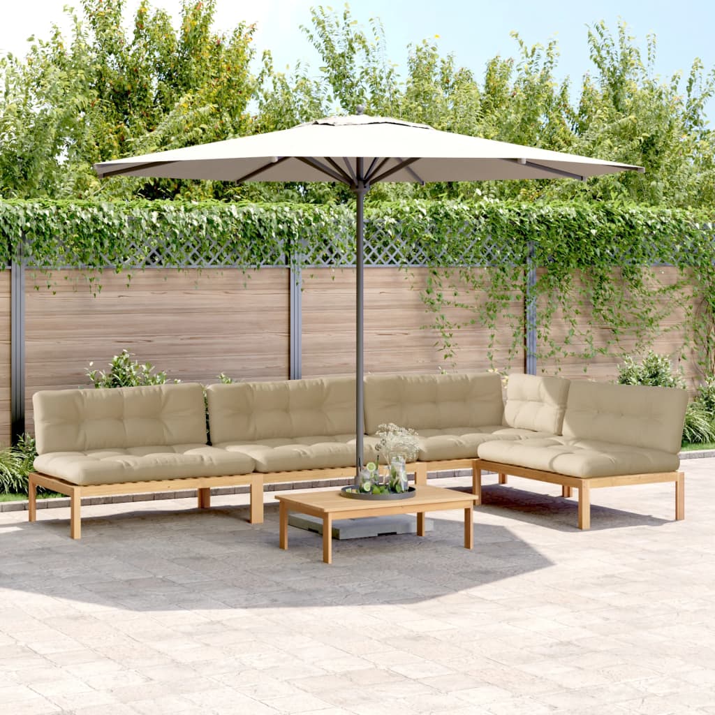vidaXL Ensemble de canapé de jardin 5 pièces en palettes avec coussins bois d'acacia