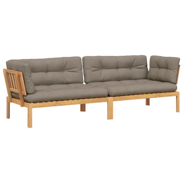 vidaXL Canapés d'angle de jardin en palettes 2 pcs avec coussins Bois d'acacia massif