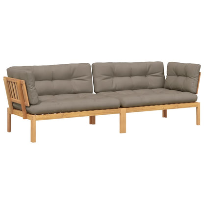 vidaXL Garten-Ecksofas aus Paletten 2 Stk mit Kissen Massivholz Akazie