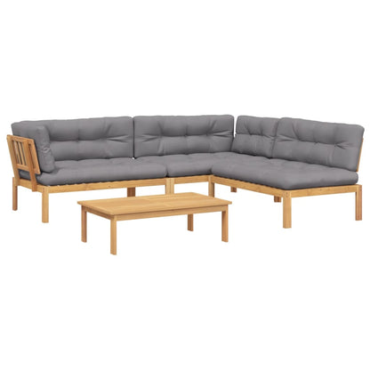 vidaXL 4-tlg. Garten-Sofagarnitur aus Paletten mit Kissen Akazienholz