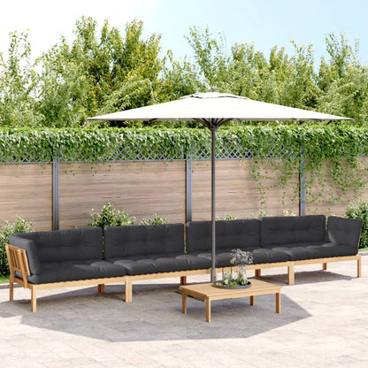 vidaXL Ensemble de canapé de jardin 5 pièces en palettes avec coussins bois d'acacia