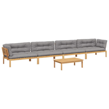 vidaXL Ensemble de canapé de jardin 5 pièces en palettes avec coussins bois d'acacia