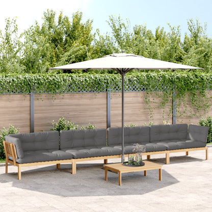 vidaXL Ensemble de canapé de jardin 5 pièces en palettes avec coussins bois d'acacia