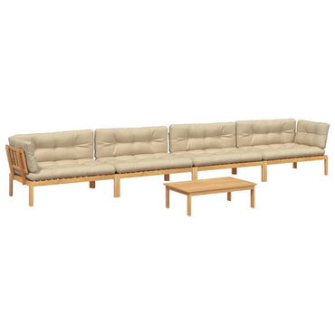 vidaXL Ensemble de canapé de jardin 5 pièces en palettes avec coussins bois d'acacia