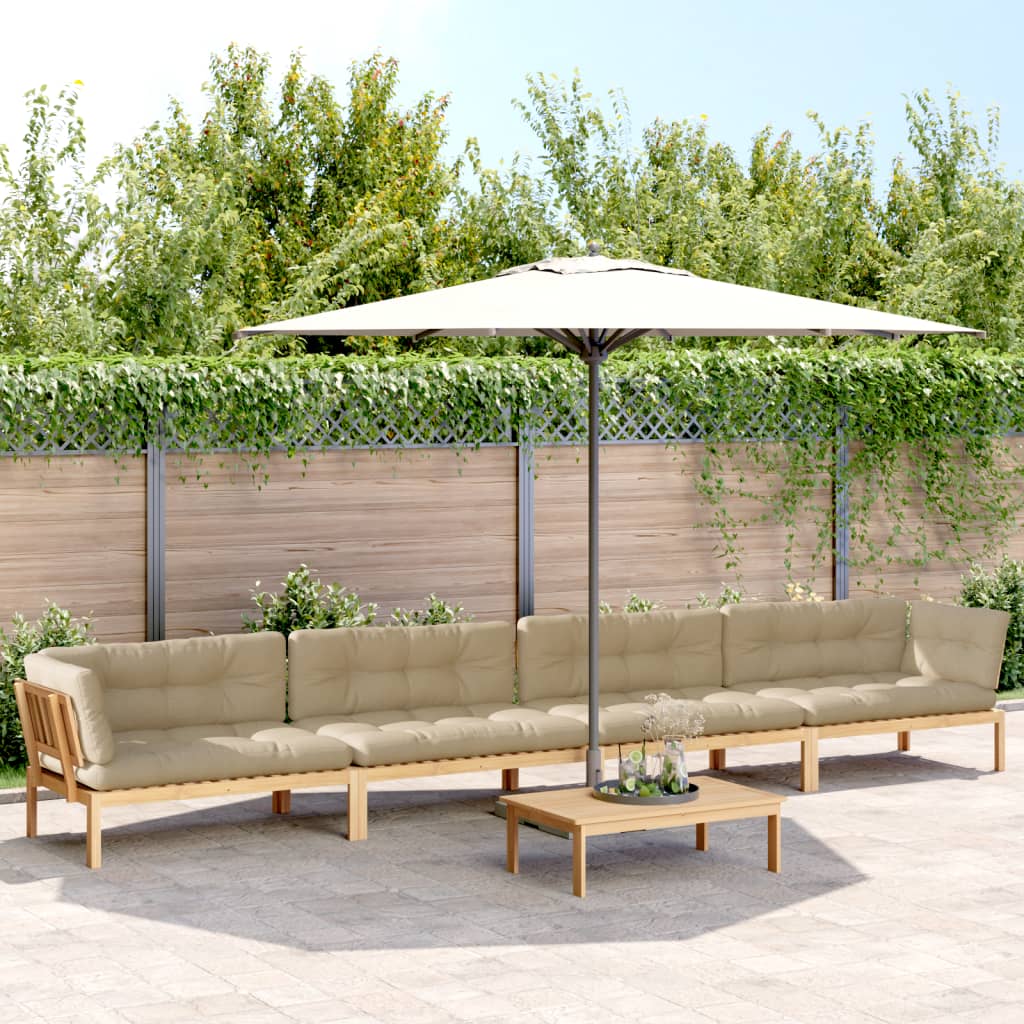 vidaXL Ensemble de canapé de jardin 5 pièces en palettes avec coussins bois d'acacia