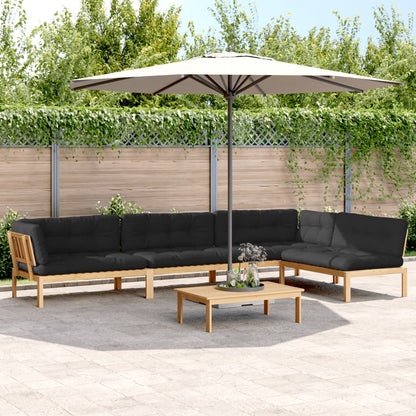vidaXL Ensemble de canapé de jardin 5 pièces en palettes avec coussins bois d'acacia
