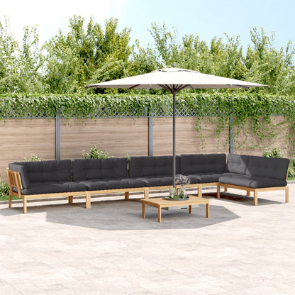 vidaXL 6-tlg. Garten-Sofagarnitur aus Paletten mit Kissen Akazienholz