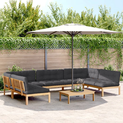 vidaXL 6-tlg. Garten-Sofagarnitur aus Paletten mit Kissen Akazienholz