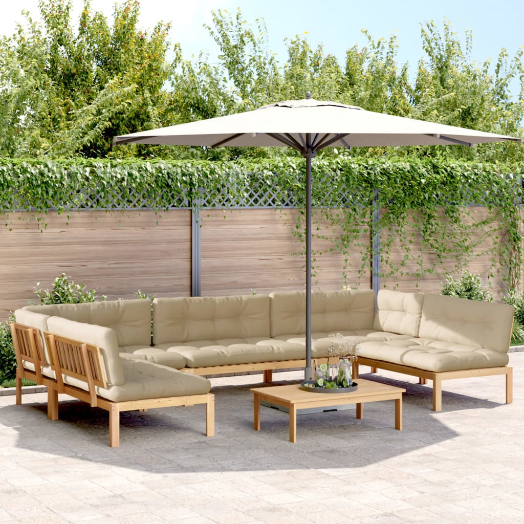 vidaXL 6-tlg. Garten-Sofagarnitur aus Paletten mit Kissen Akazienholz