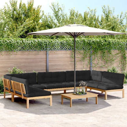 vidaXL 6-tlg. Garten-Sofagarnitur aus Paletten mit Kissen Akazienholz