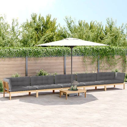 vidaXL 6-tlg. Garten-Sofagarnitur aus Paletten mit Kissen Akazienholz