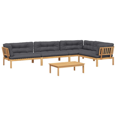 vidaXL Ensemble de canapé de jardin 5 pièces en palettes avec coussins bois d'acacia
