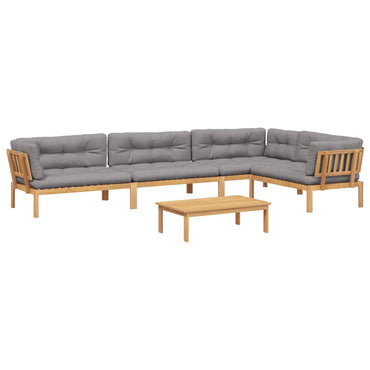 vidaXL Ensemble de canapé de jardin 5 pièces en palettes avec coussins bois d'acacia