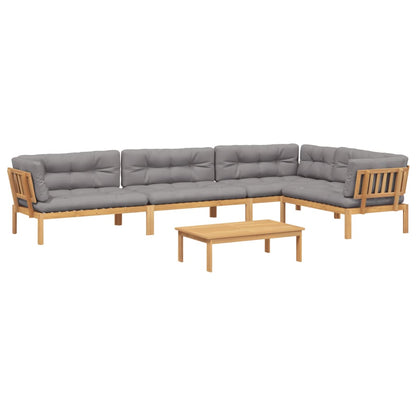 vidaXL Ensemble de canapé de jardin 5 pièces en palettes avec coussins bois d'acacia