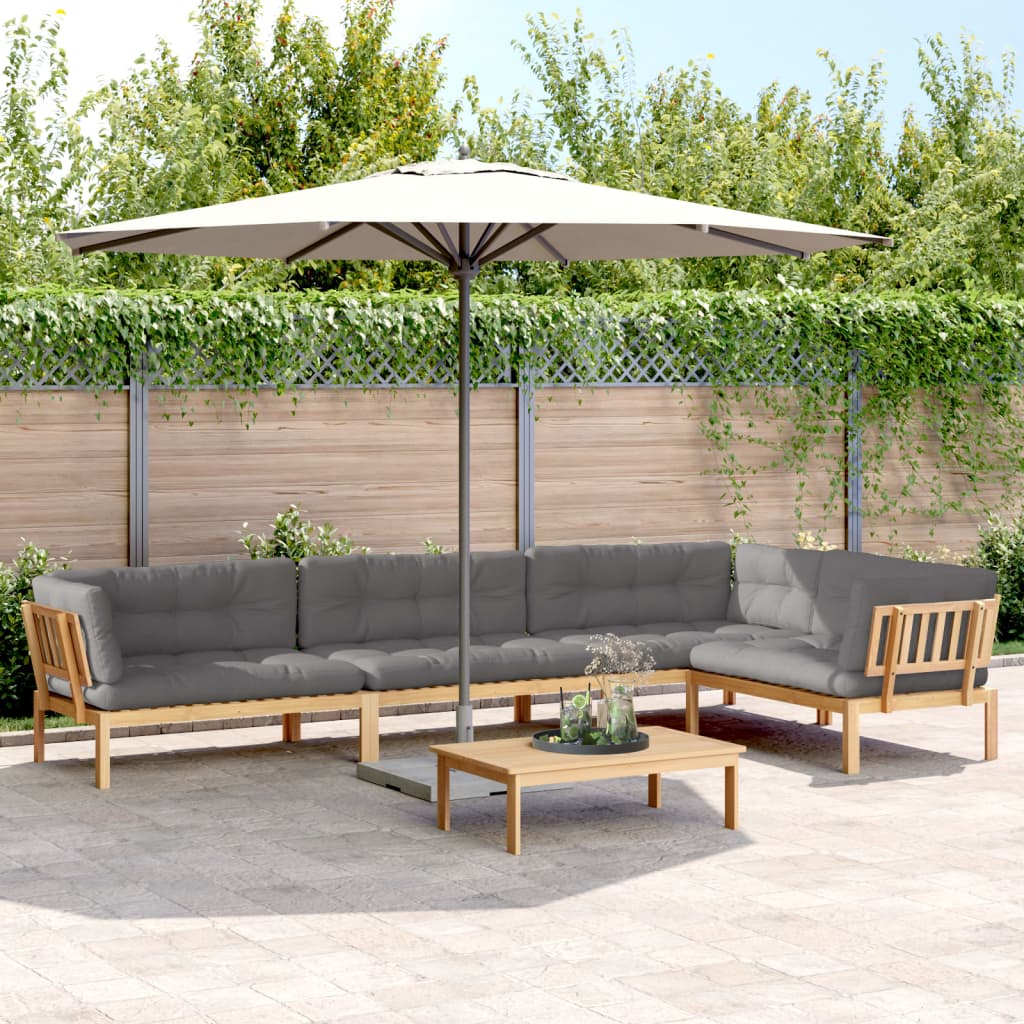 vidaXL Ensemble de canapé de jardin 5 pièces en palettes avec coussins bois d'acacia