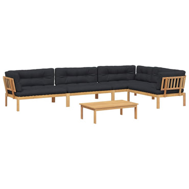vidaXL Ensemble de canapé de jardin 5 pièces en palettes avec coussins bois d'acacia