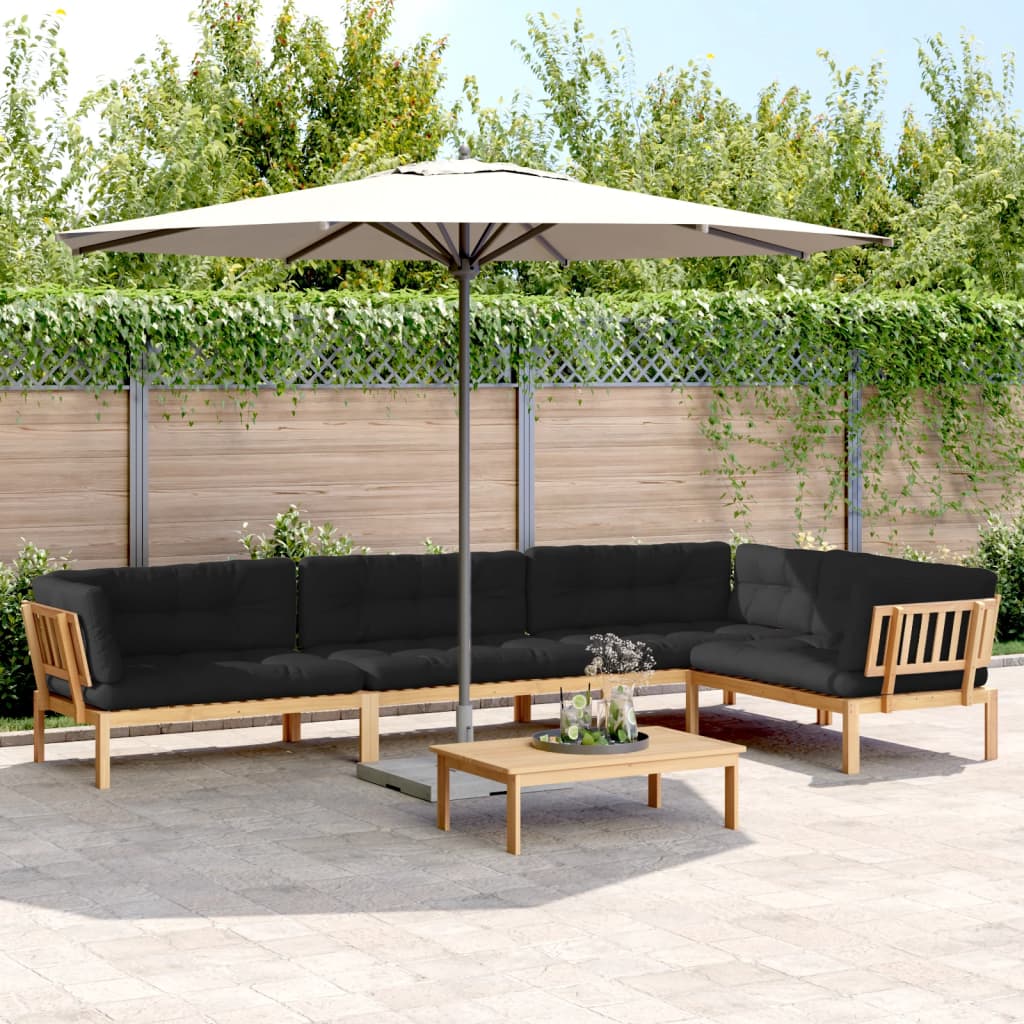 vidaXL Ensemble de canapé de jardin 5 pièces en palettes avec coussins bois d'acacia