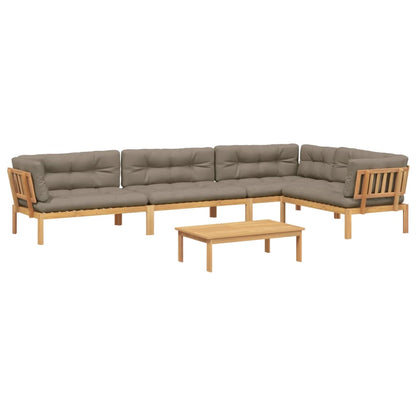 vidaXL Ensemble de canapé de jardin 5 pièces en palettes avec coussins bois d'acacia