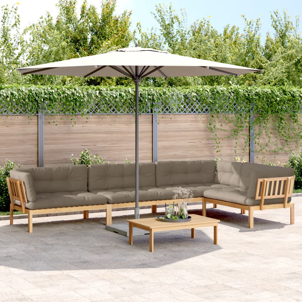 vidaXL Ensemble de canapé de jardin 5 pièces en palettes avec coussins bois d'acacia